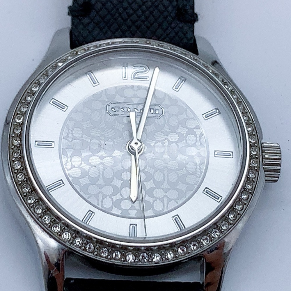Coach Rhinestones Quartz Silver and Black Women's Watch